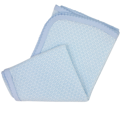 Paty Knit Solid Color Blanket with Pima Trim