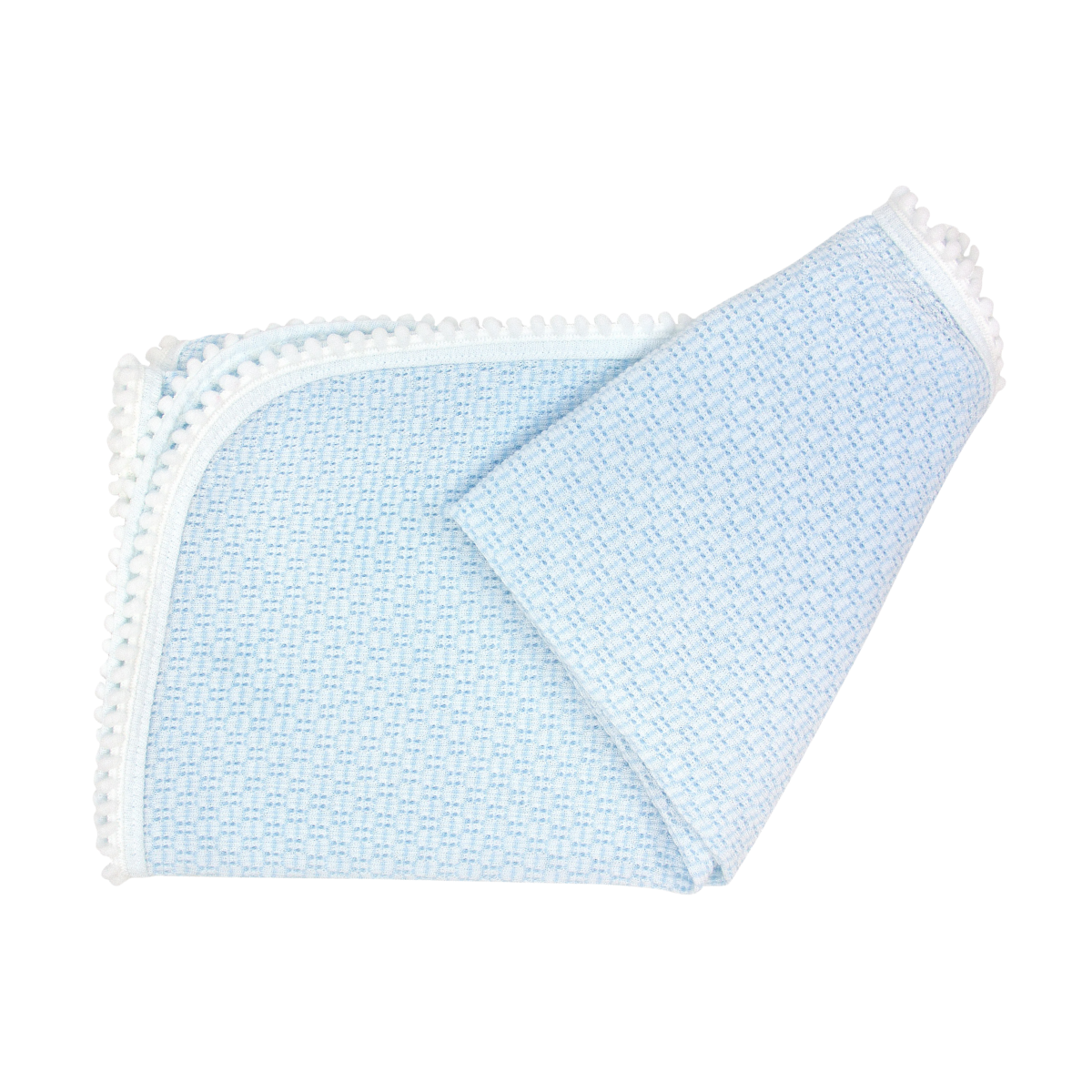 Paty Knit Blanket with Pom Pom Trim #207POM