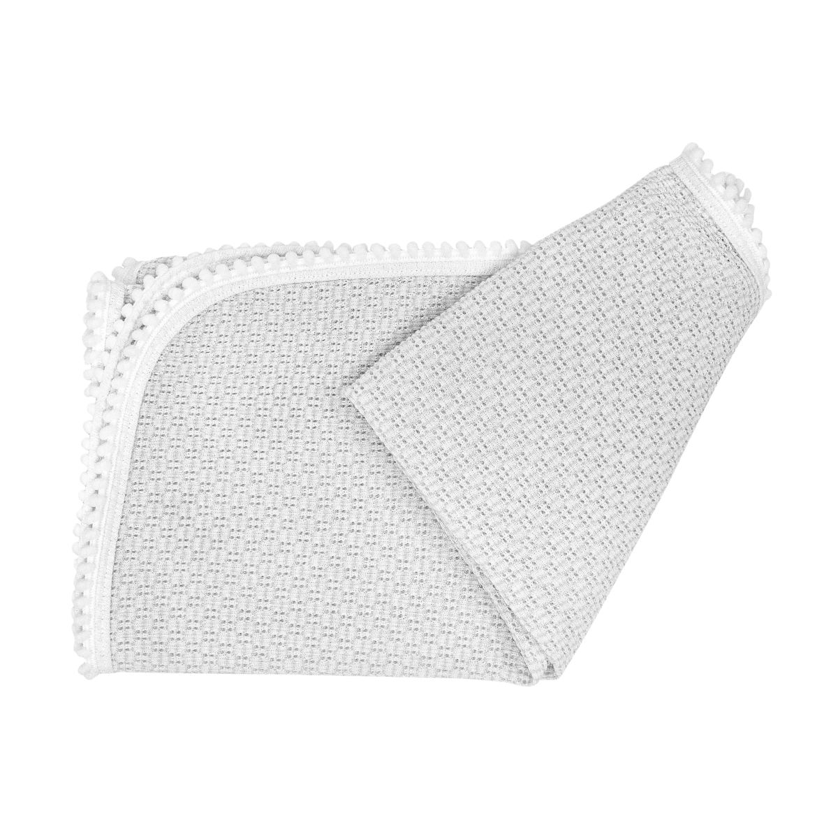 Paty Knit Blanket with Pom Pom Trim #207POM