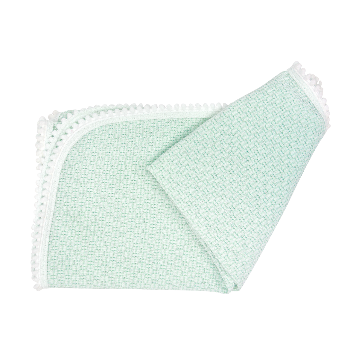 Paty Knit Blanket with Pom Pom Trim #207POM