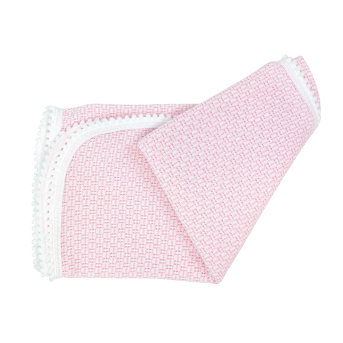 Paty Knit Blanket with Pom Pom Trim #207POM