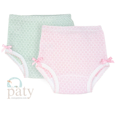 Paty Knit Diaper Cover with Bows #212