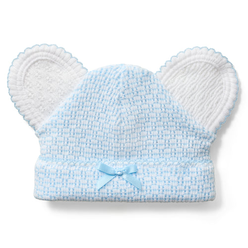 Paty Knit Solid Color Bear Beanie