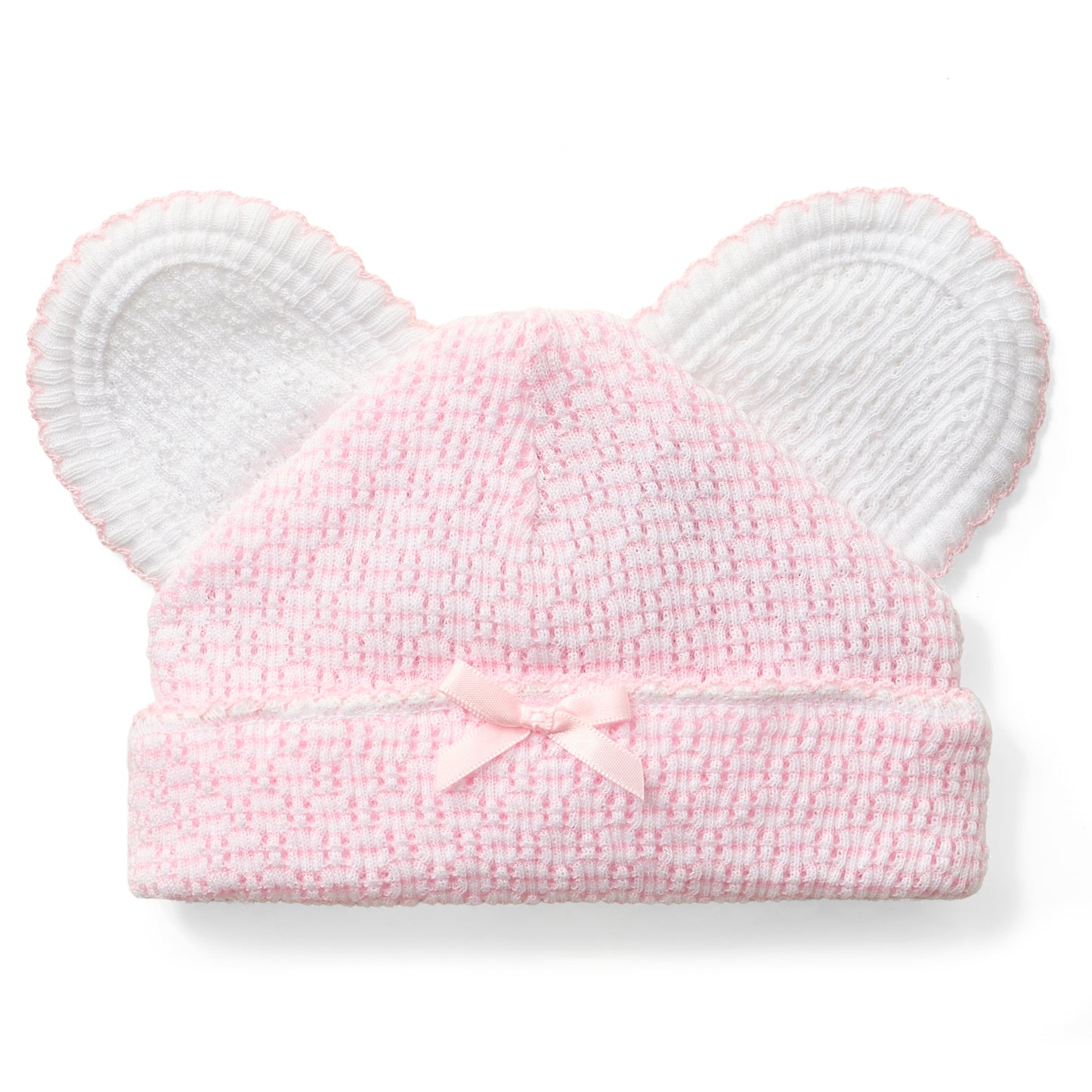 Paty Knit Solid Color Bear Beanie