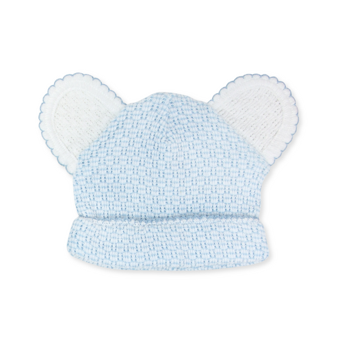 Paty Knit Solid Color Bear Beanie