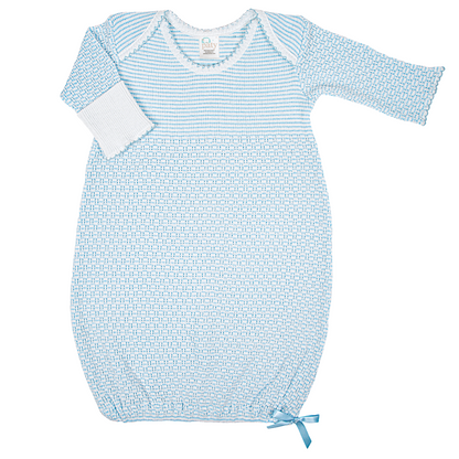 Paty Knit Overlap Shoulder Gown (Solid Color with Bow) #215
