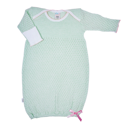Paty Knit Overlap Shoulder Gown (Solid Color with Bow) #215