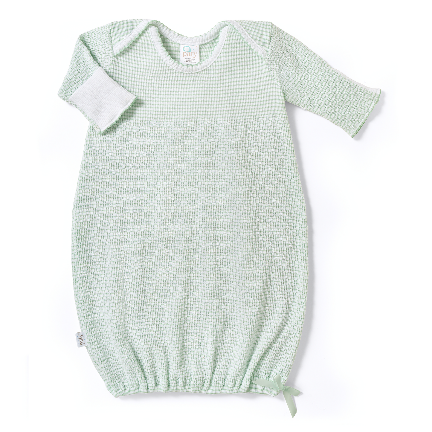 Paty Knit Solid Color Overlap Shoulder Gown