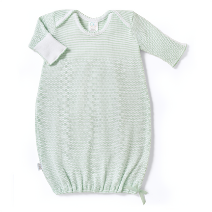 Paty Knit Solid Color Overlap Shoulder Gown