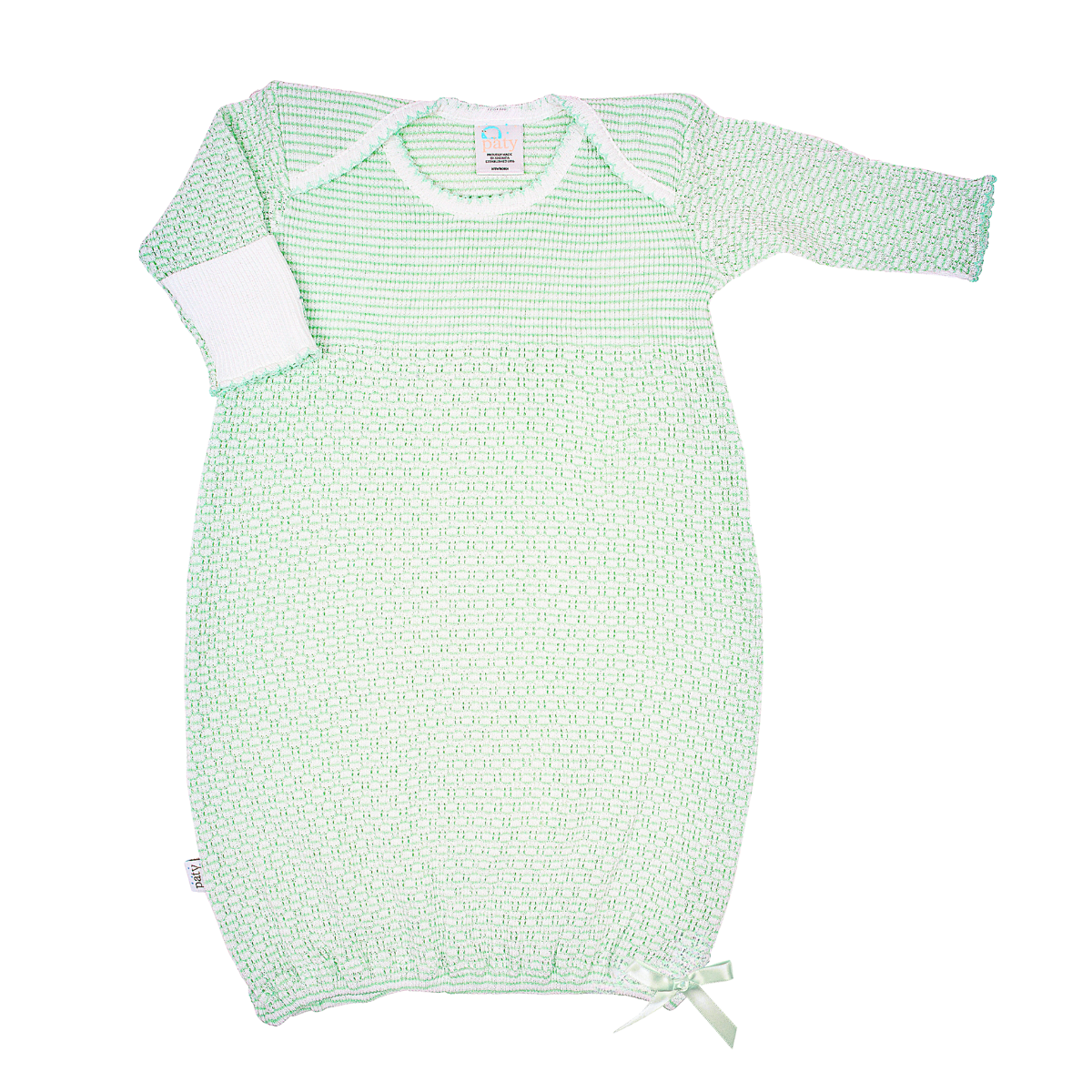 Paty Knit Overlap Shoulder Gown (Solid Color with Bow) #215