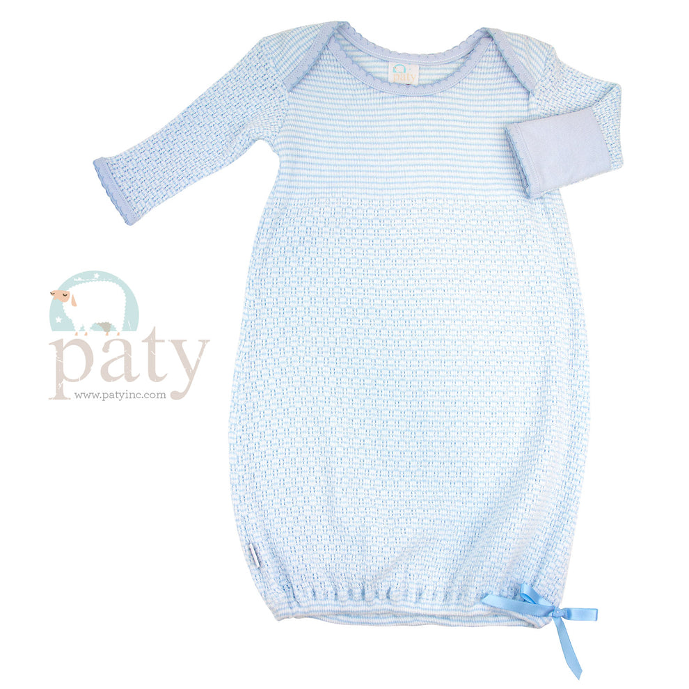 Paty LS Rib Knit Lap Shoulder Gown Lavender 215-1L
