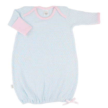 Solid Color Overlap Shoulder Gown with Pima Trim