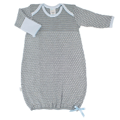 Solid Color Overlap Shoulder Gown with Pima Trim