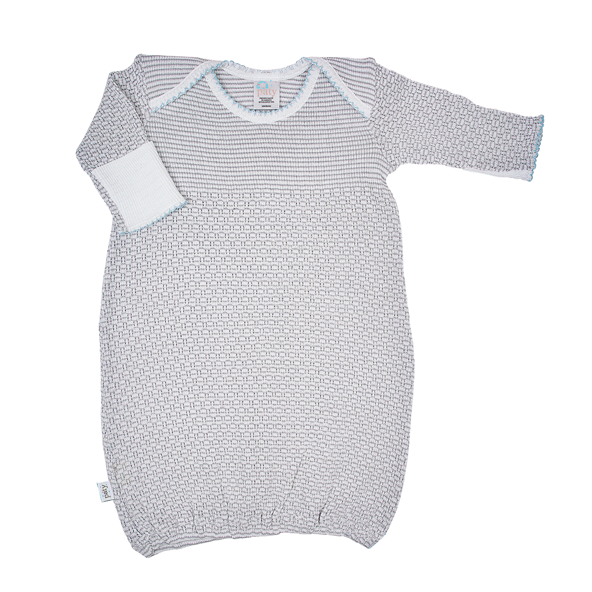 Paty Knit Overlap Shoulder Gown (Solid Color, No Bow) #215X