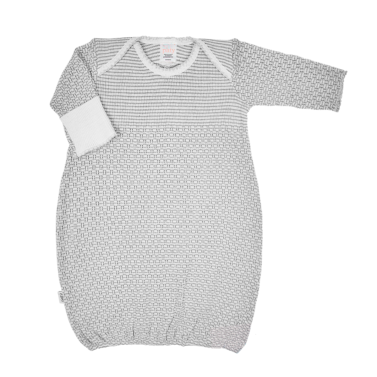 Paty Knit Overlap Shoulder Gown (Solid Color, No Bow) #215X