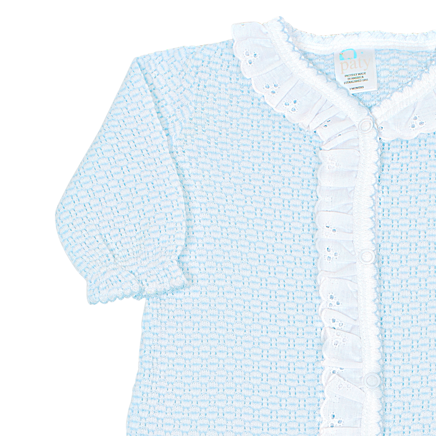 Paty Knit Footie with Eyelet #217E