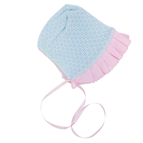 Paty Knit Bonnet, Pima Ruffle #218J