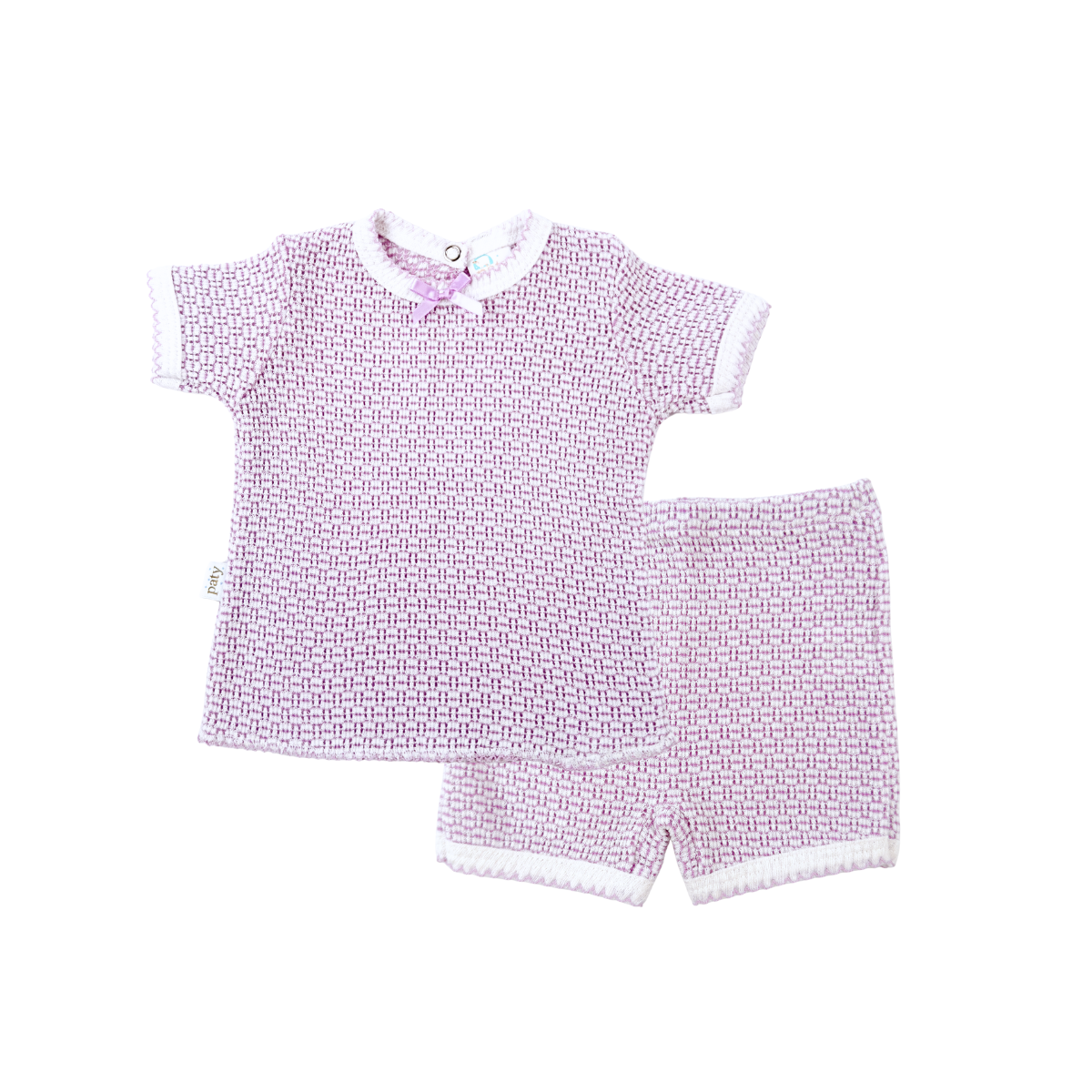 Paty Knit 2 PC Diaper Set with Shirt and Shorts #229