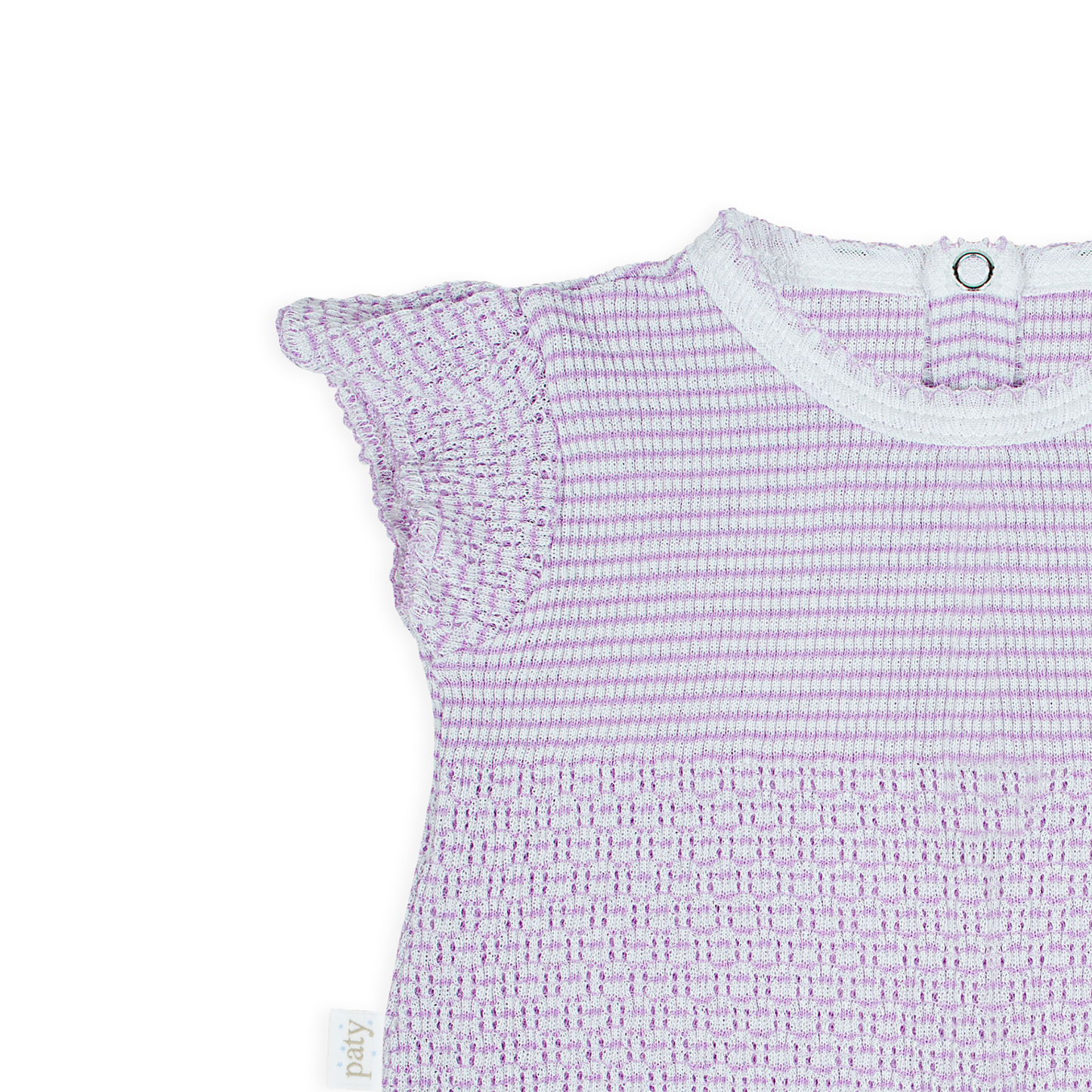 Paty Knit, 2 PC Flutter Sleeve Diaper Set with Bows