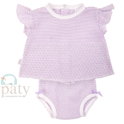 2 PC Flutter Sleeve Diaper Set, Bows