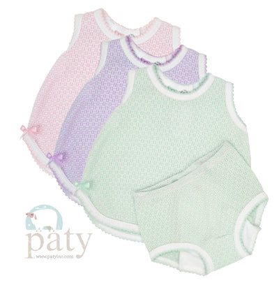 Paty Knit, Sleeveless Diaper Set #236