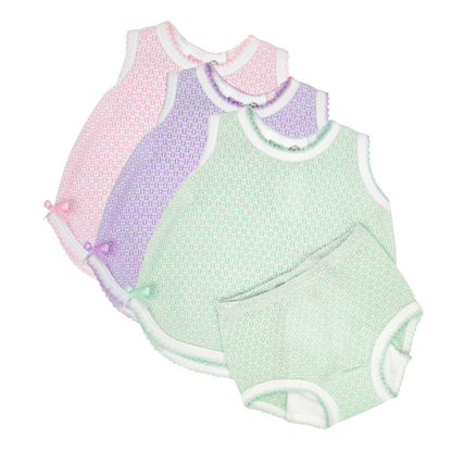 Paty Knit, 2 Piece Sleeveless Diaper Set #236