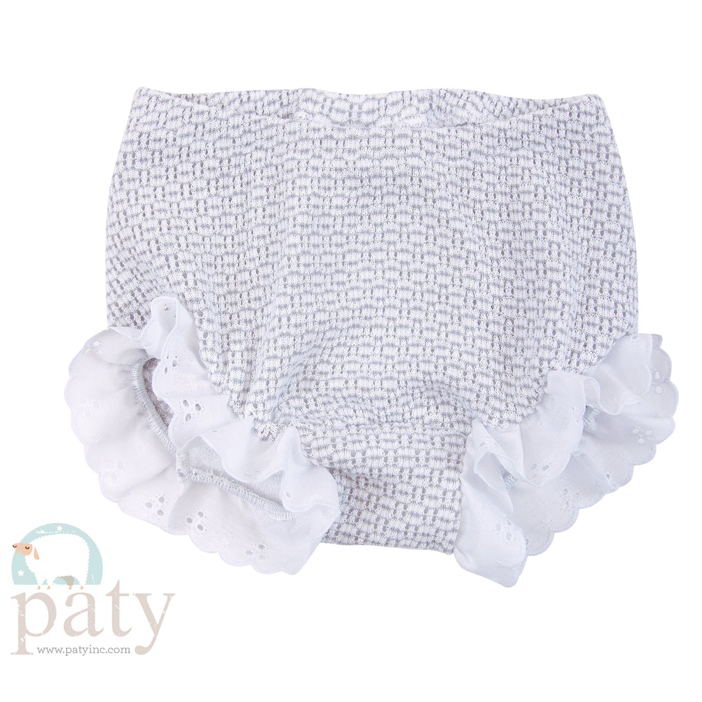 Grey Solid Color Bloomers with Eyelet - Back