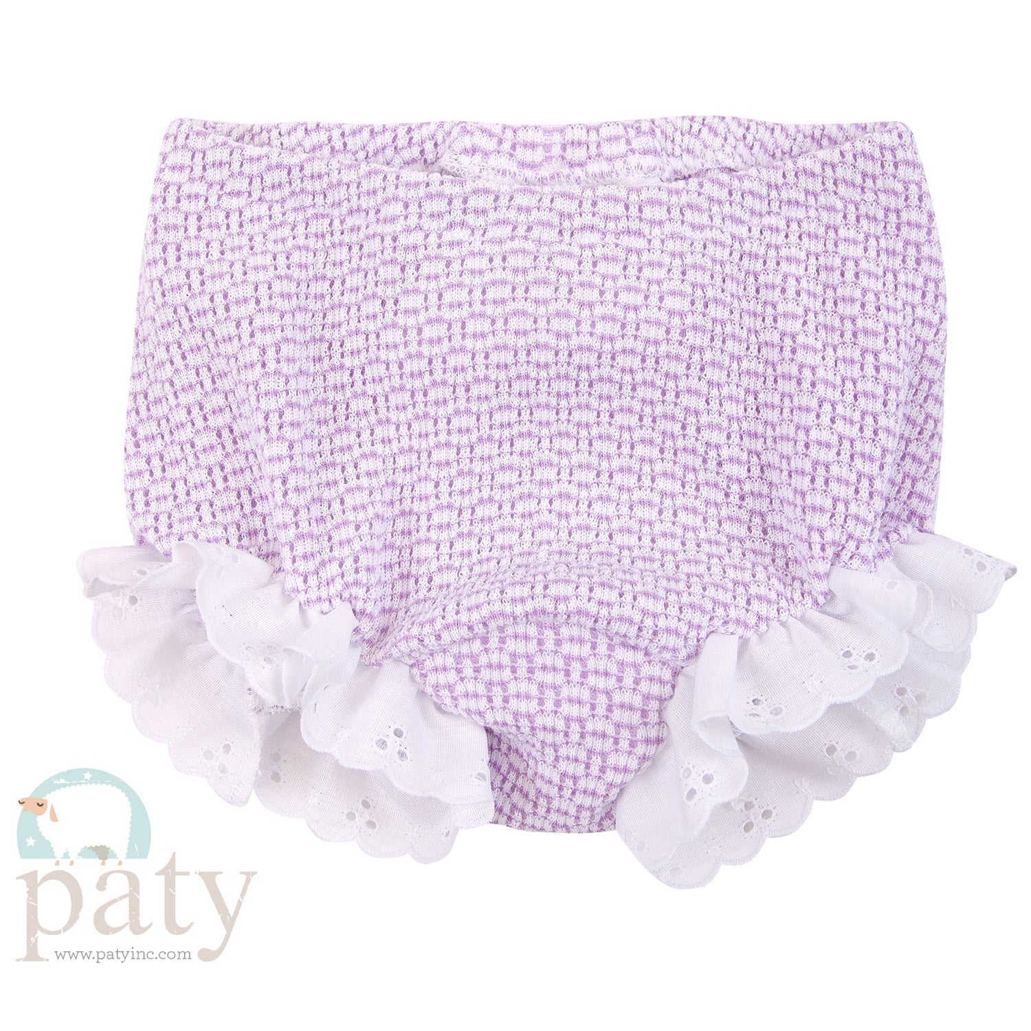 Lavender Solid Color Bloomers with Eyelet - Front