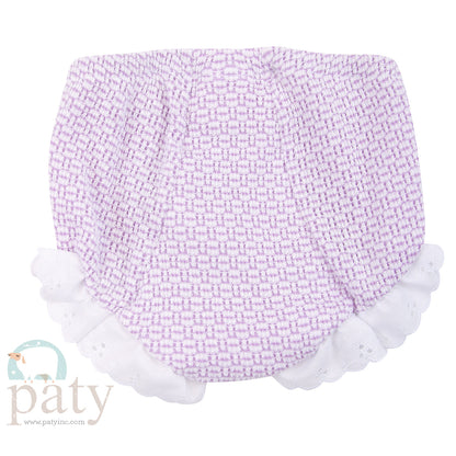 Lavender Solid Color Bloomers with Eyelet - Back