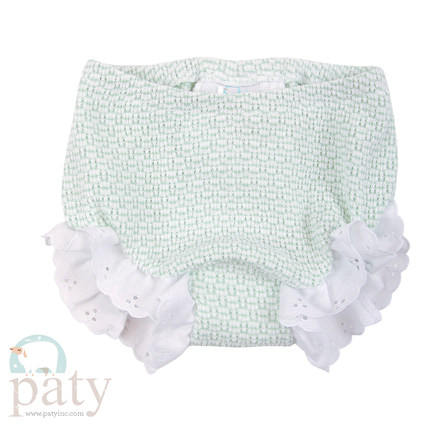 Mint Solid Color Bloomers with Eyelet - Front