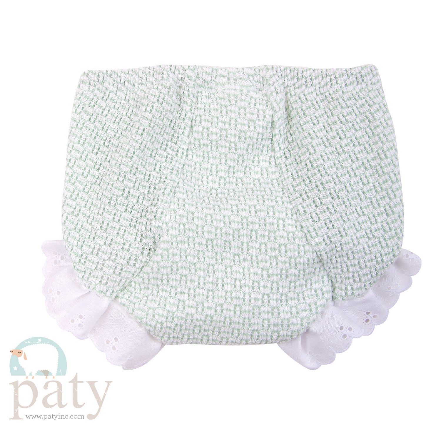Mint Solid Color Bloomers with Eyelet - Back