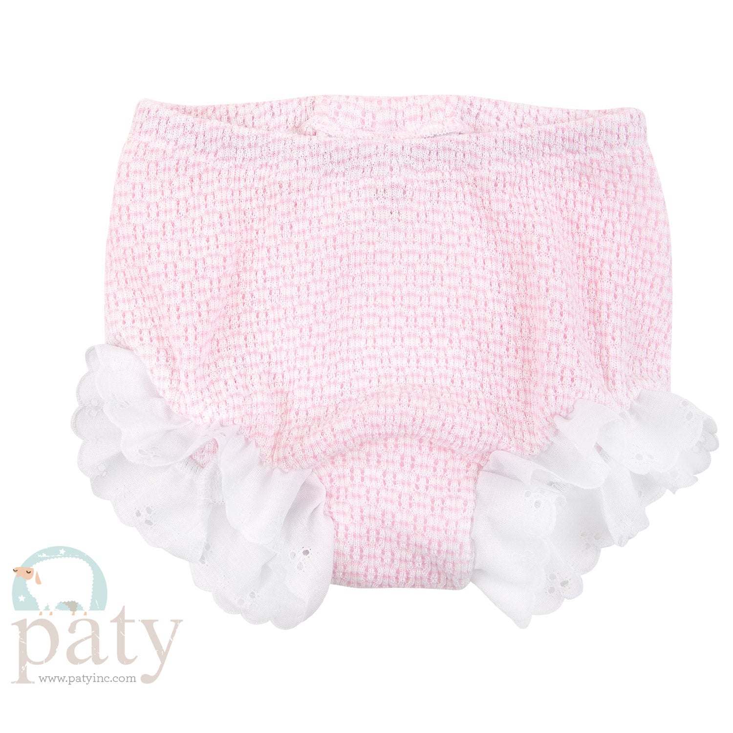 Pink Solid Color Bloomers with Eyelet - Front