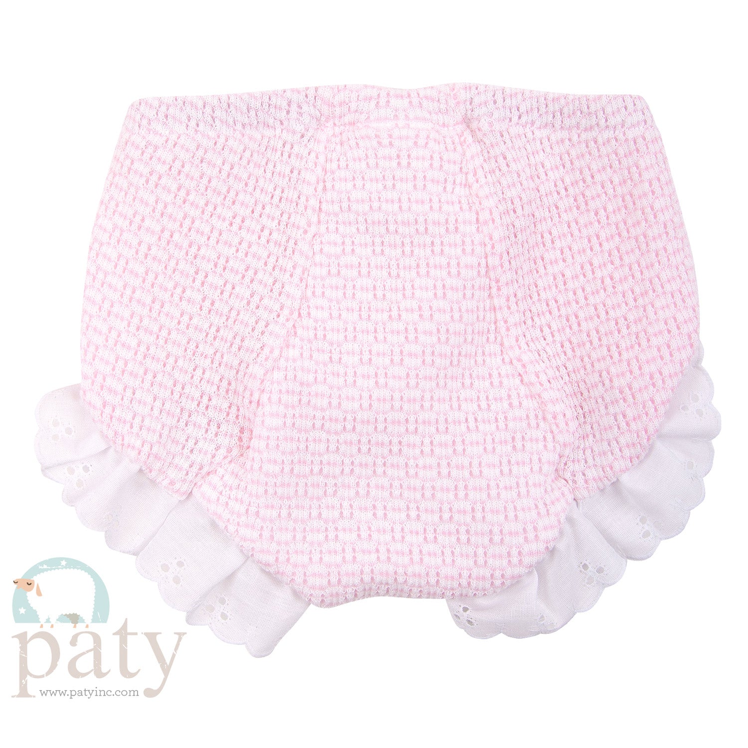 Pink Solid Color Bloomers with Eyelet - Back