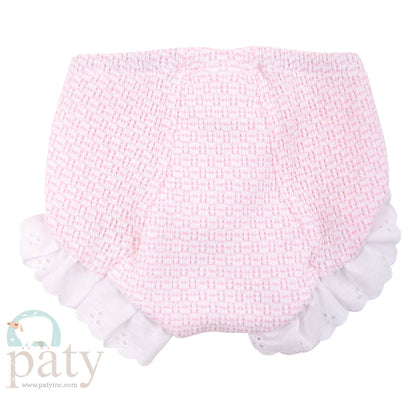 Pink Solid Color Bloomers with Eyelet - Back