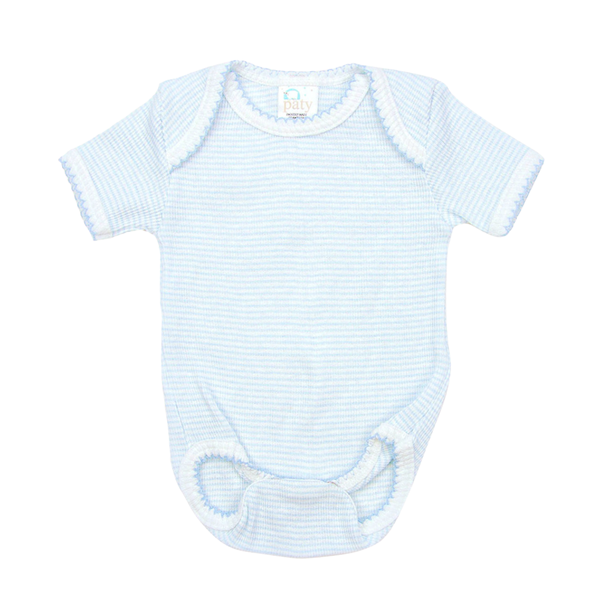 Paty Knit Overlap Shoulder Onesie (Short Sleeve) #247SS