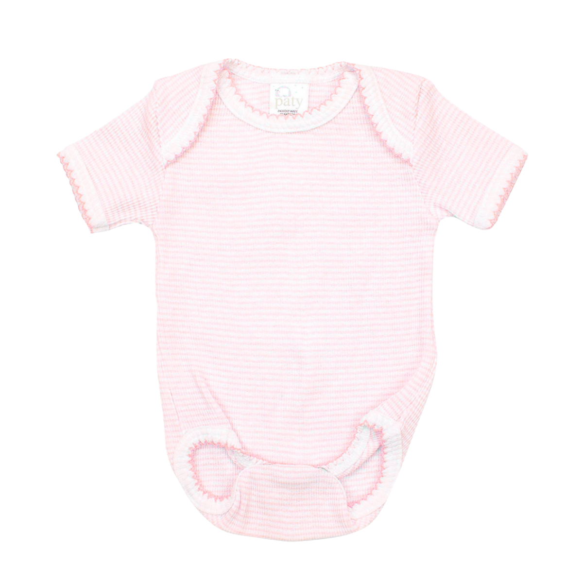 Paty Knit Overlap Shoulder Onesie (Short Sleeve) #247SS
