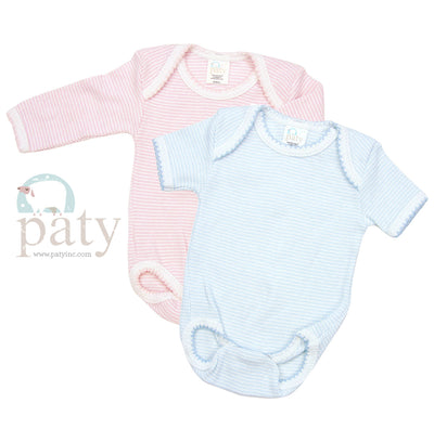 Paty Knit Overlap Shoulder Onesie (Short Sleeve) #247SS