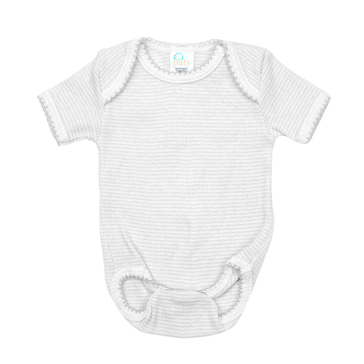 Paty Knit Overlap Shoulder Onesie (Short Sleeve) #247SS