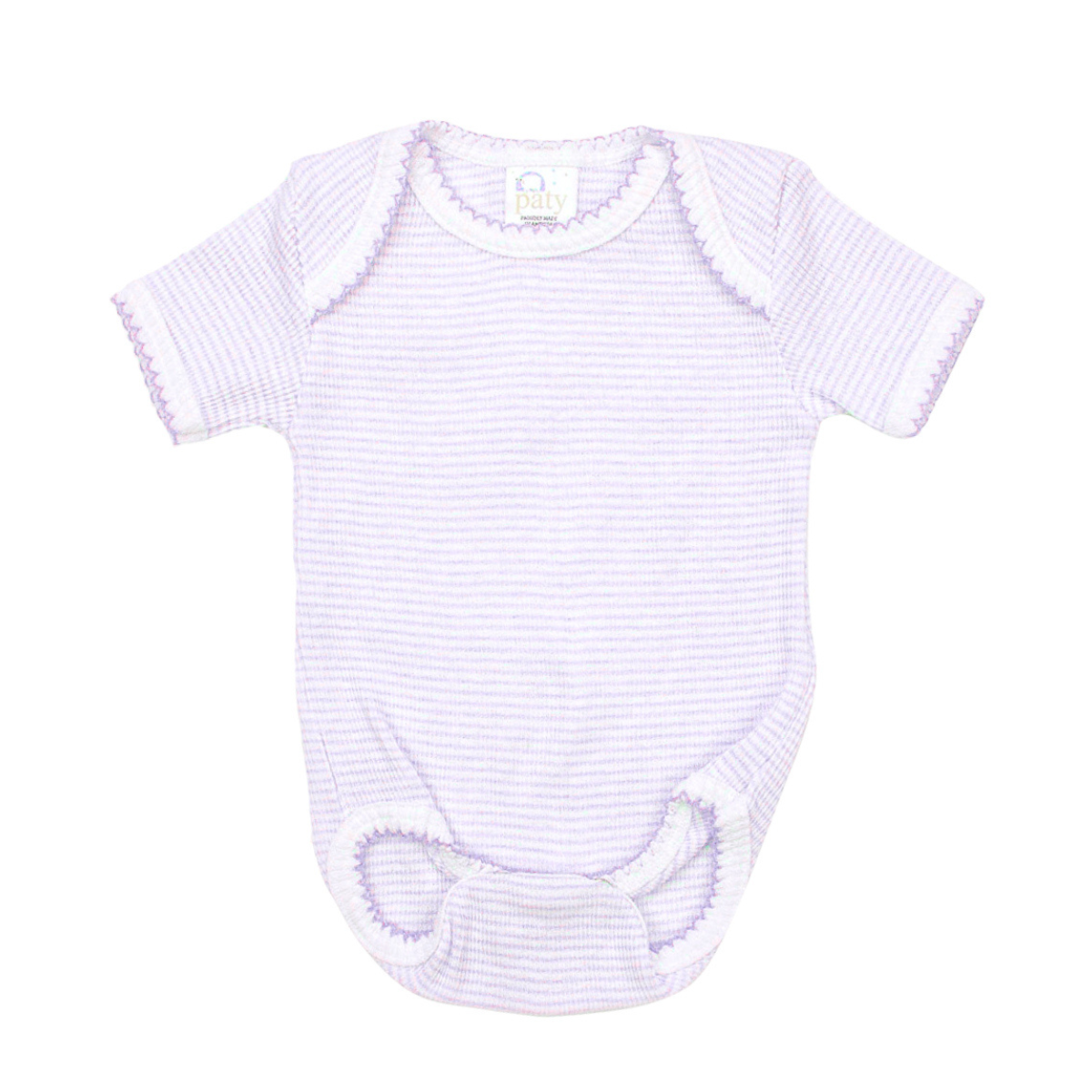 Paty Knit Overlap Shoulder Onesie (Short Sleeve) #247SS