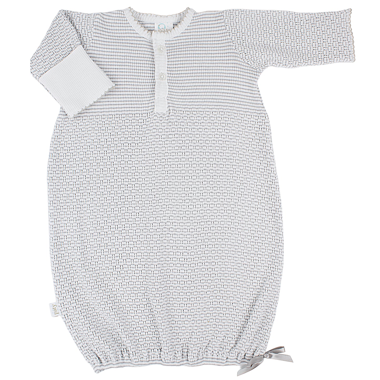 Paty Knit, Long Sleeve, Solid Color Placket Gown