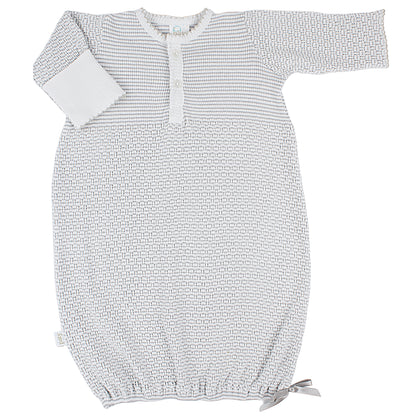 Paty Knit, Long Sleeve, Solid Color Placket Gown