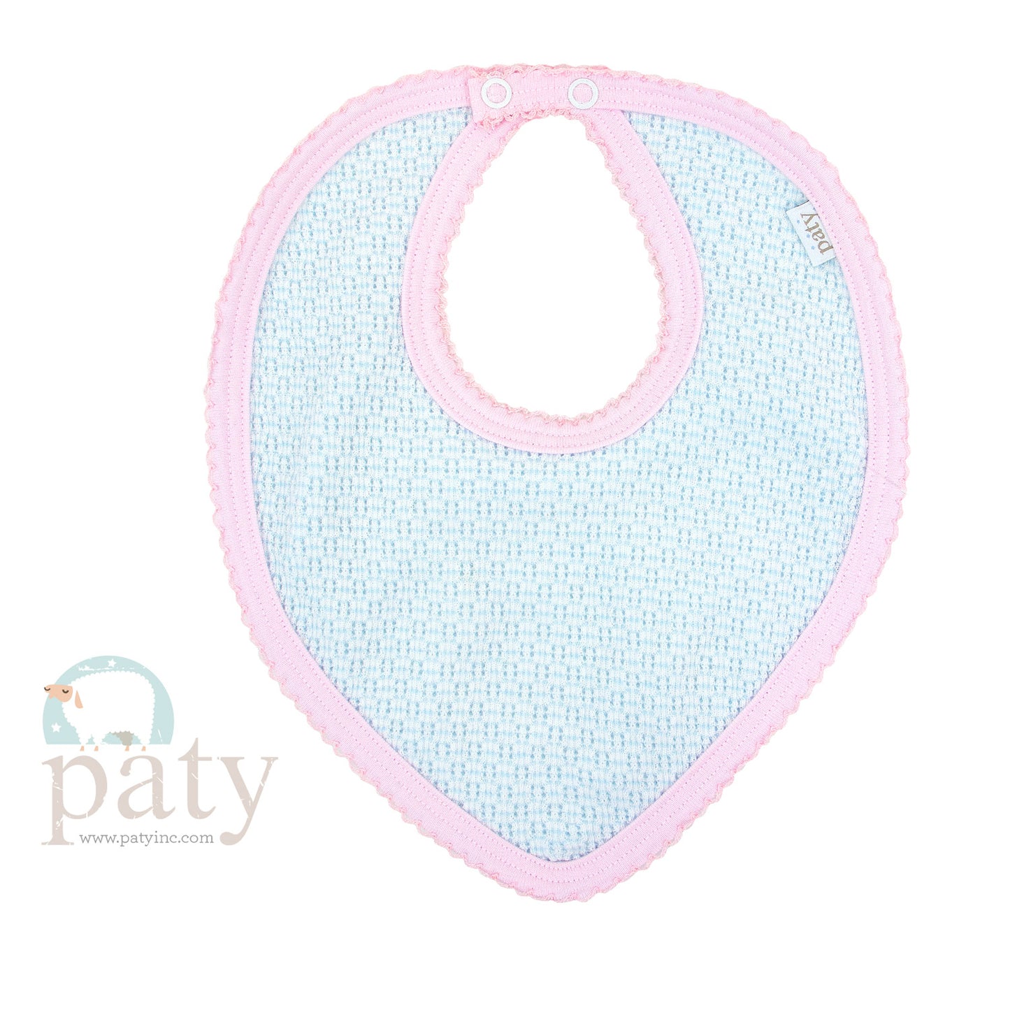 Paty Knit Bandana Bib, Soft Pima Trim, Adjustable Snaps