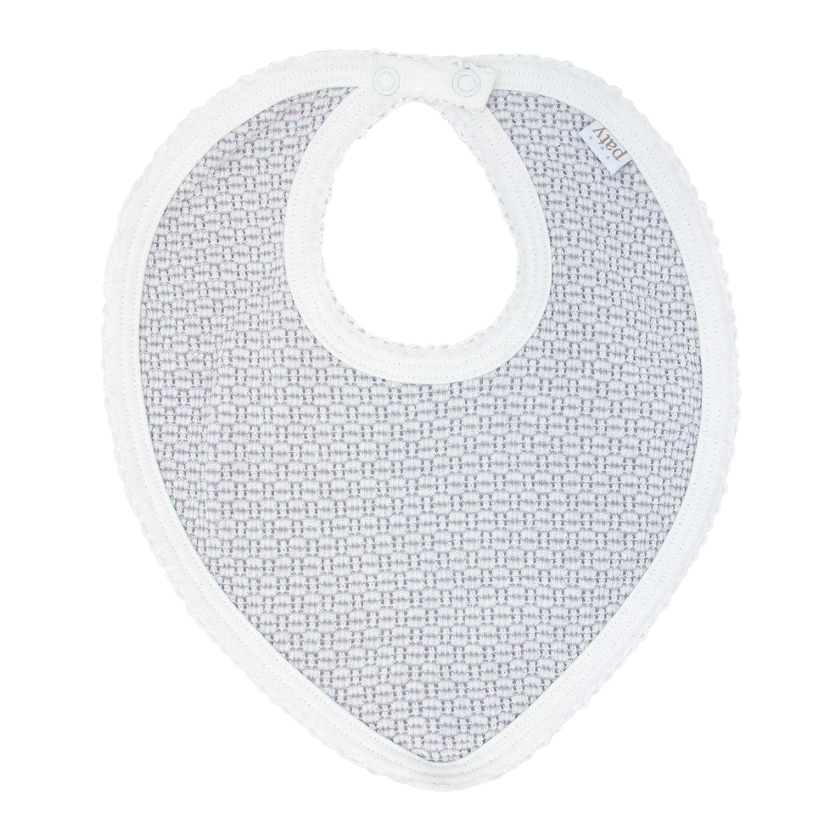 Paty Knit Bandana Bib, Soft Pima Trim, Adjustable Snaps