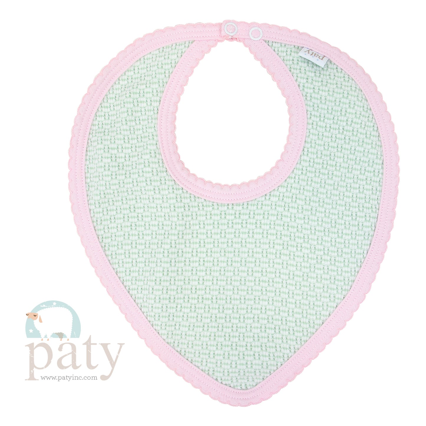 Paty Knit Bandana Bib, Soft Pima Trim, Adjustable Snaps