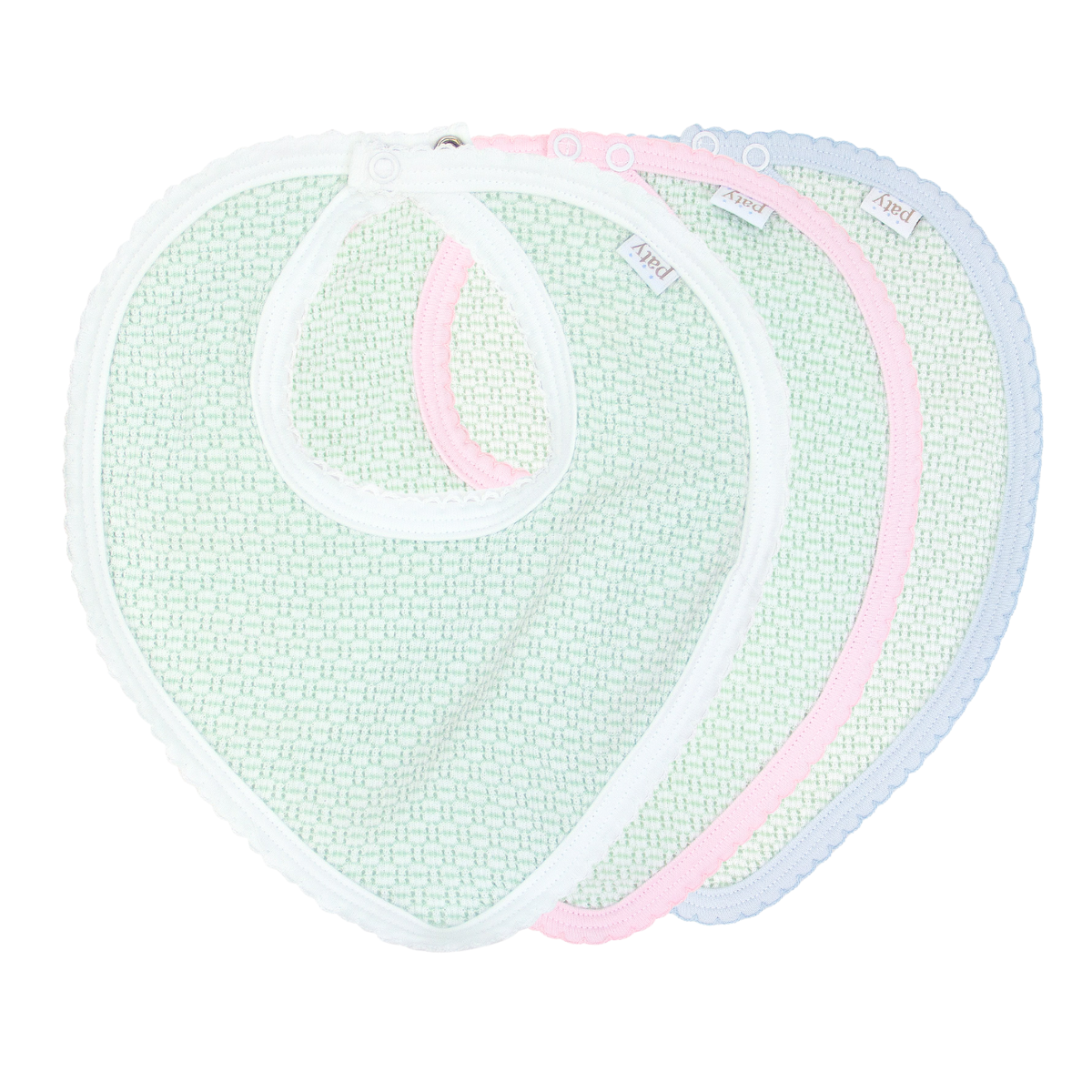 Paty Knit Bandana Bib, Soft Pima Trim, Adjustable Snaps