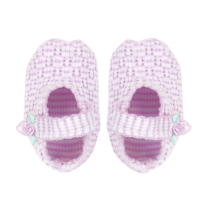 Pink Crib Shoes w/ Rosettes #257R