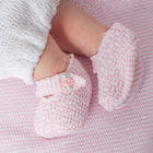 Paty Knit Solid Color Crib Shoes with Rosettes
