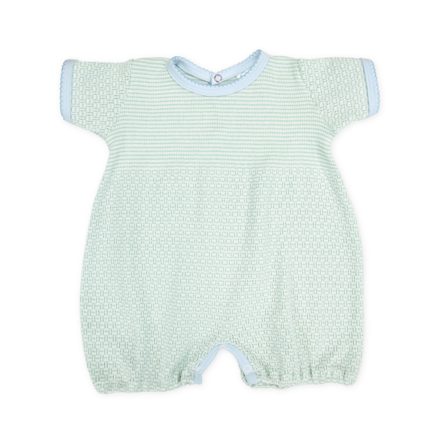 Solid Color Bubble Mint with Blue Trim