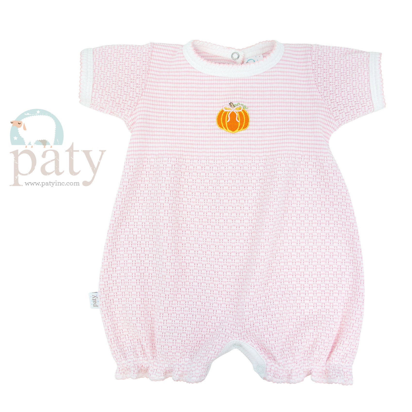 Solid Color Knit Bubble w/ Pumpkin Embroidery