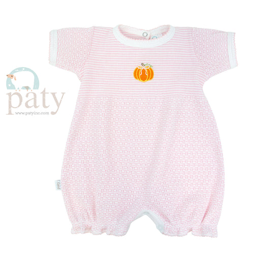 Solid Color Knit Bubble w/ Pumpkin Embroidery #263G-PKNP